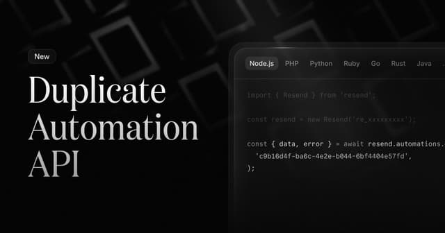 Duplicate Automation API Changelog